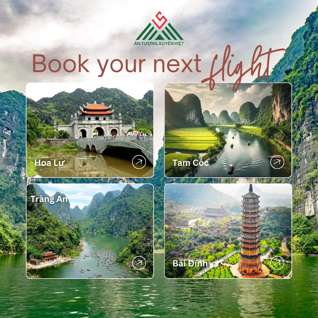 Hoa Lư - Tam Cốc - Hang Múa - Bái Đính - Tràng An 2n1đ